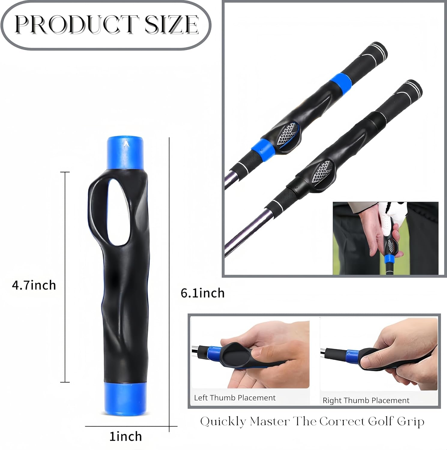 Golf Grip Trainer, Golf Club Grips,Golf Training Aid, Grip Trainer Golf to Help Train Correct Hand Position and Improve Swing Rhythm,Golf Grip Kit Accessories Gifts