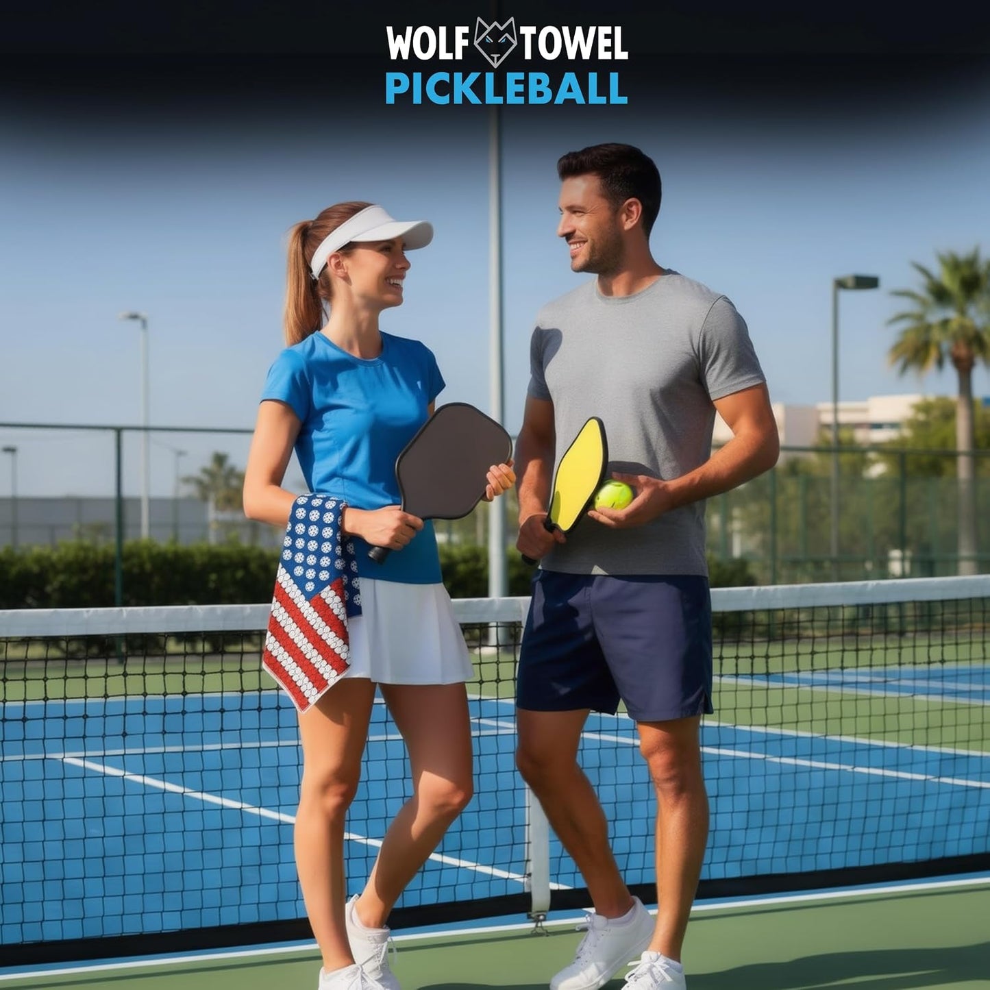 Pickleball Towel | Pickleball Gifts | American Flag Paddles | Sport Towel | Retirement Gift