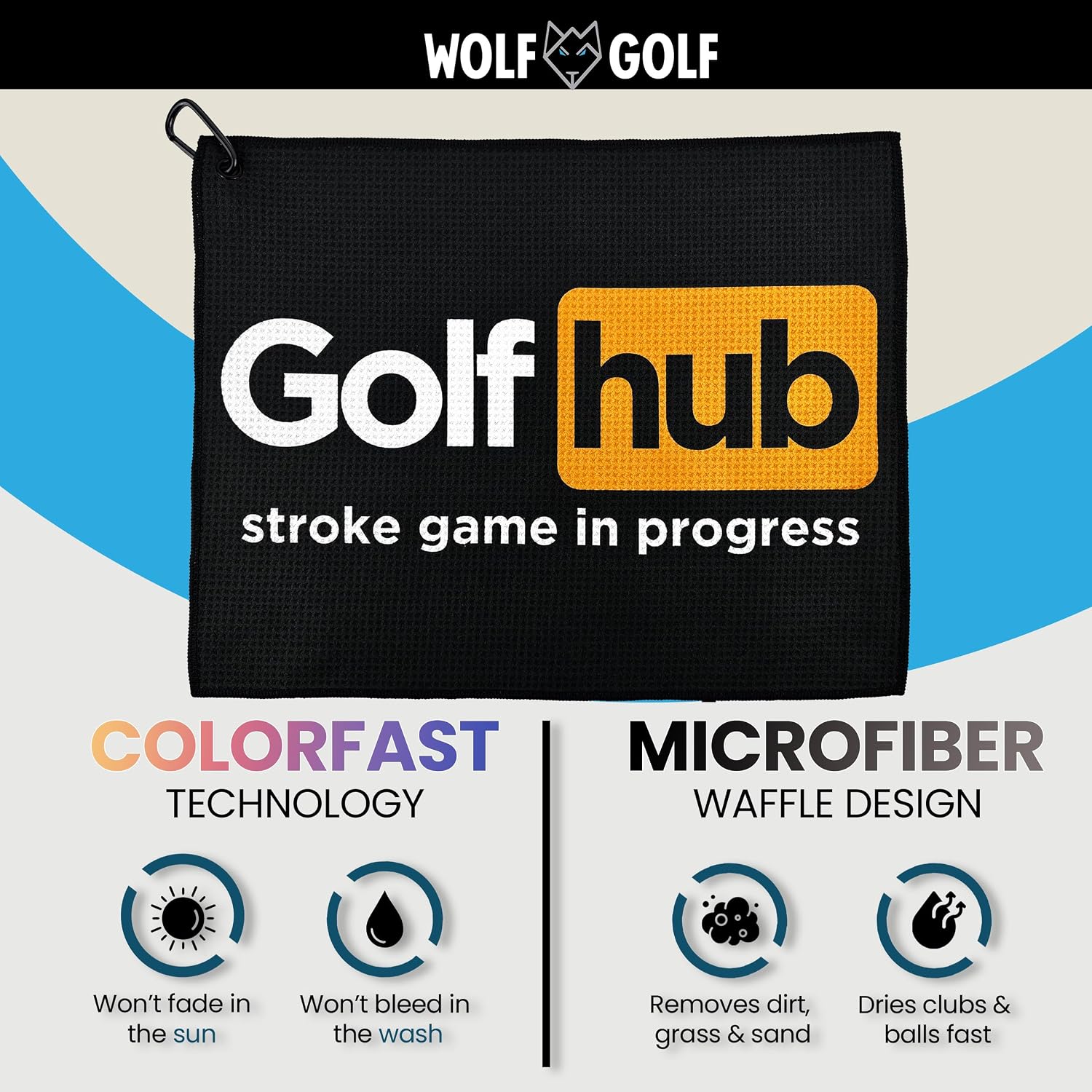 Golfhub Golf Towel - Golf Accessories for Men - Golf Gifts for Men - Printed Funny Golf Towel