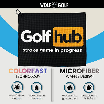 Golfhub Golf Towel - Golf Accessories for Men - Golf Gifts for Men - Printed Funny Golf Towel