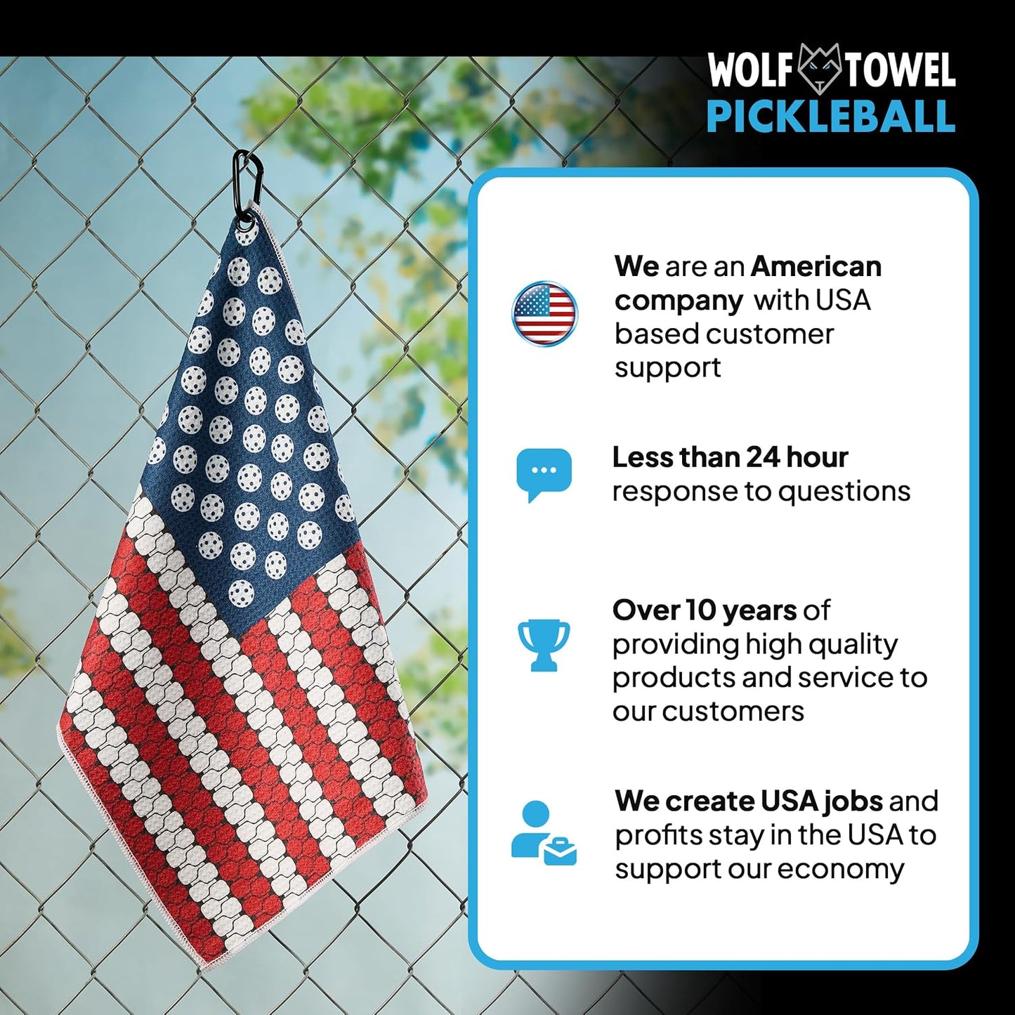 Pickleball Towel | Pickleball Gifts | American Flag Paddles | Sport Towel | Retirement Gift