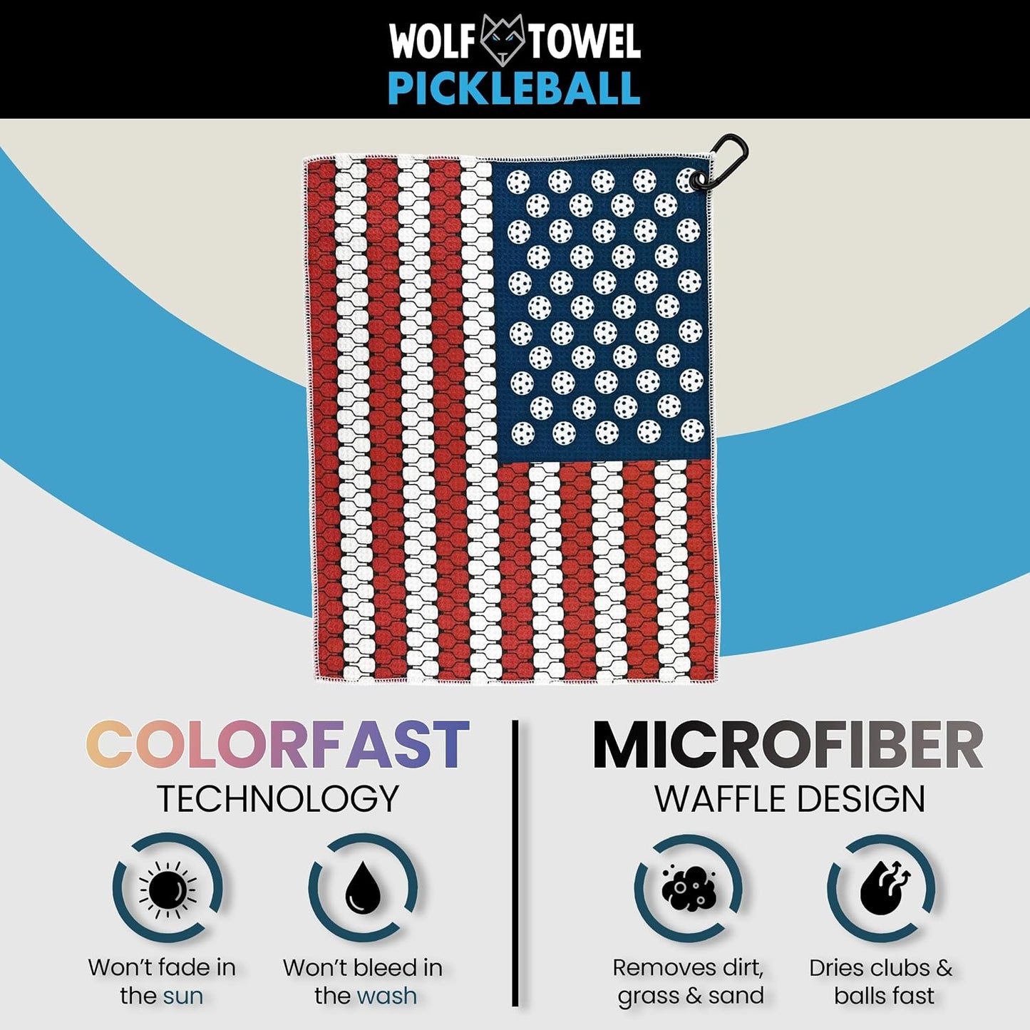 Pickleball Towel | Pickleball Gifts | American Flag Paddles | Sport Towel | Retirement Gift
