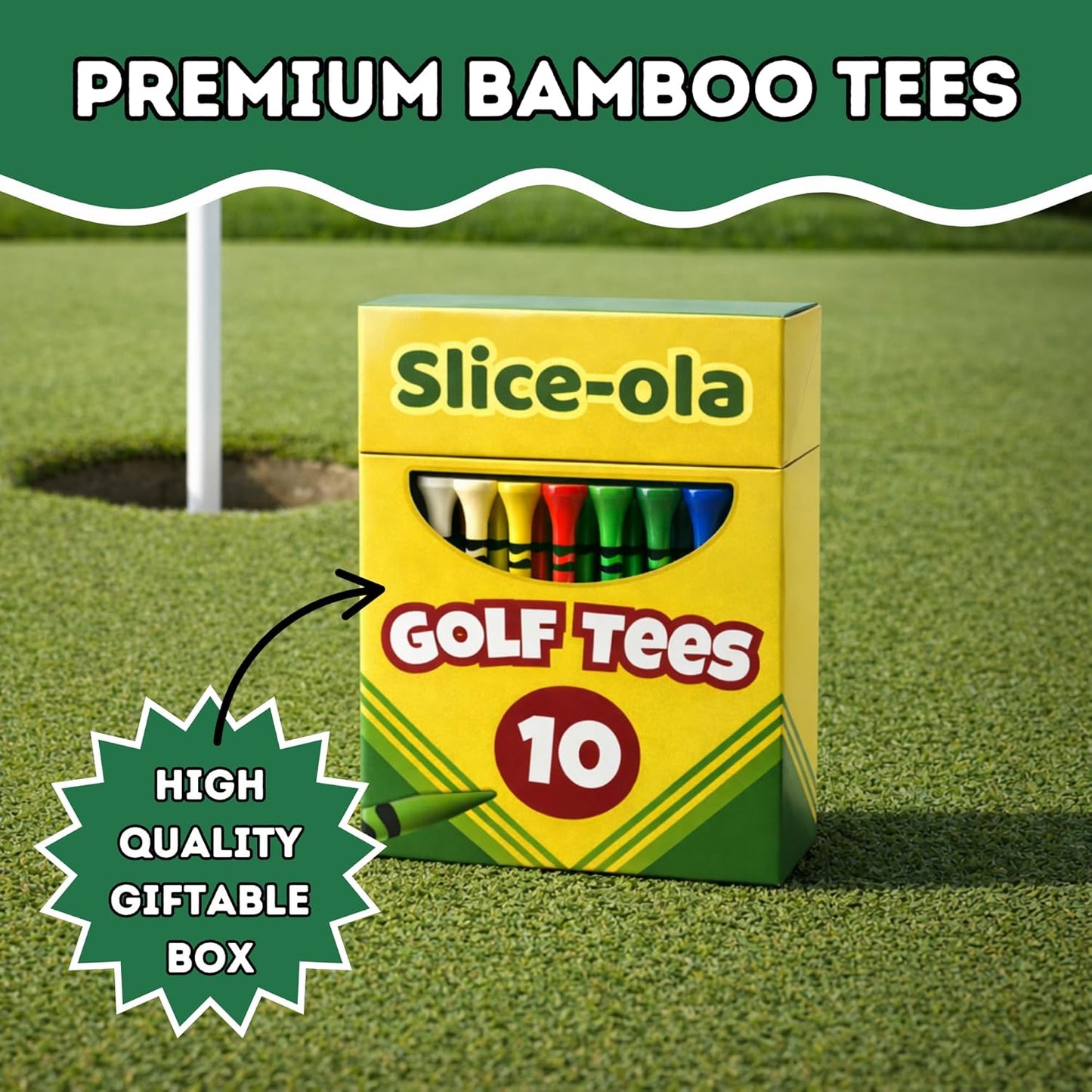 Funny Golf Tees | Golf Accessories for Men | Top Golf Gifts for Men & Unique Golf Gifts for Golfers | Premium Golf Stuff & Golf Bag Accessories | Wooden Bamboo Tees