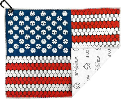 Pickleball Towel | Pickleball Gifts | American Flag Paddles | Sport Towel | Retirement Gift